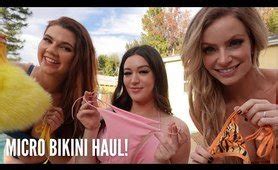 fake breast clothes haul try on - MICRO two piece HAUL WITH MY GIRLFRIEND! .